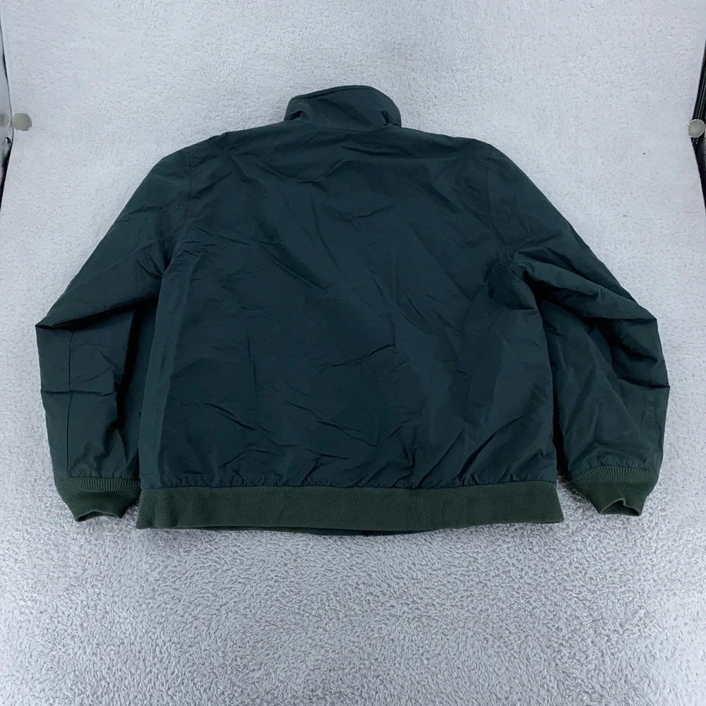 LL Bean Jacket Mens‎ Large Green Full Zip Fleece Lined Windbreaker Outdoor Coat